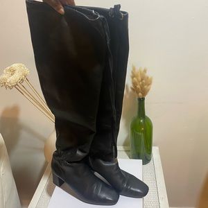Zara leather knee high boots